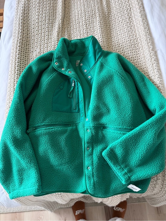 FP Movement by Free People Jackets & Blazers - FP Movement Hit the Slopes Fleece Jacket in Emerald Green